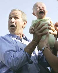 Bush makes babies cry